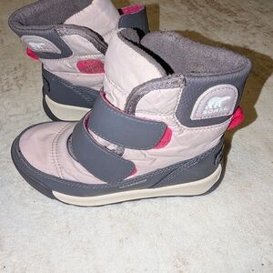 Sorel Girls' Waterproof Boots - Pink and Gray, Size 11Y